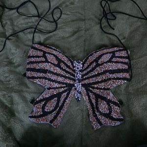 backless crystal butterfly top. worn once.